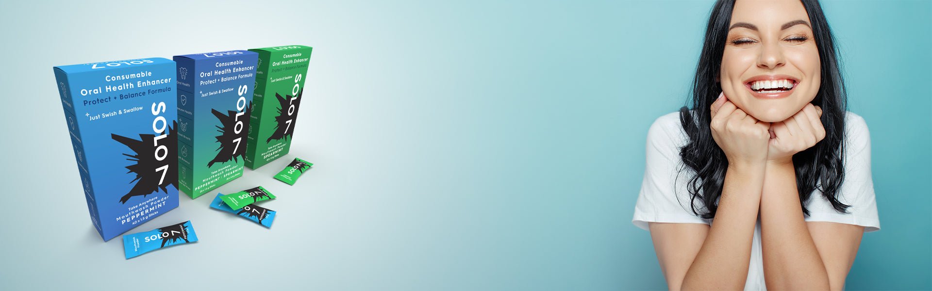 Happy woman with Solo 7