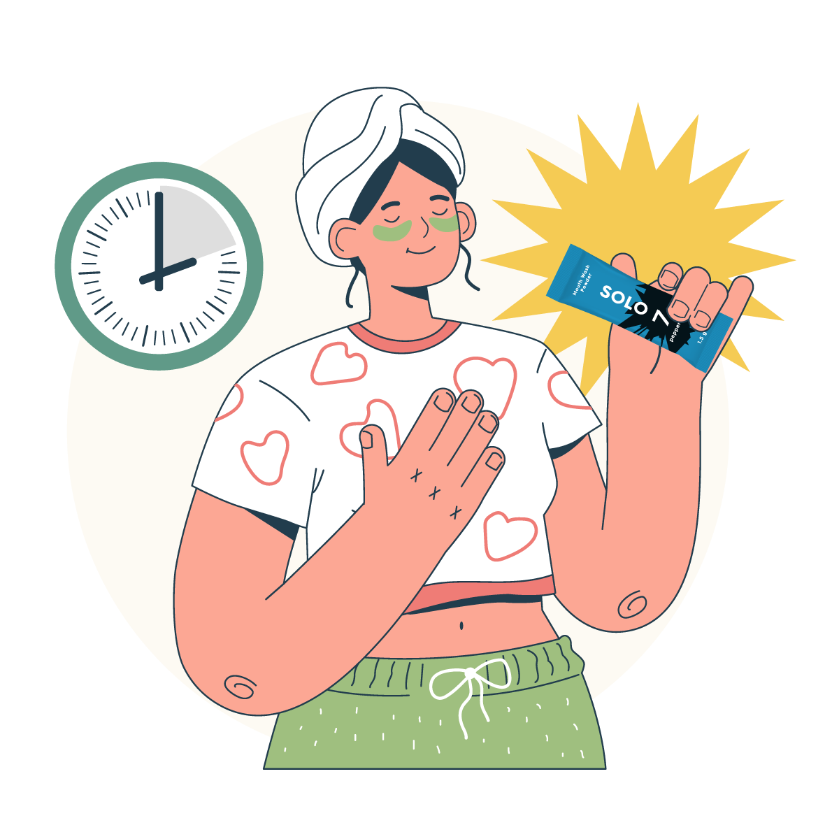 illustration of a happy person holding Solo 7